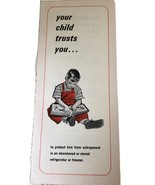 Child Warning Brochure Public Safety  Abandoned Freezer Fridge Vintage - $6.80