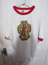 Vintage Big John Studd In Loving Memory Ringer T Shirt Red Cuffs 1948-1995 White - £159.86 GBP