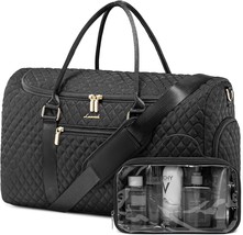 Travel Duffle Bag 50L Weekender Overnight Bag with Toiletry Bag Quilted Carry On - £58.88 GBP