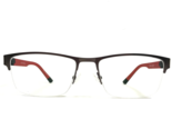 Bulova Eyeglasses Frames FALLBROOK GREY/RED Black Rectangular Half Rim 5... - $37.18