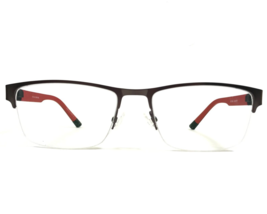 Bulova Eyeglasses Frames FALLBROOK GREY/RED Black Rectangular Half Rim 55-18-140 - £29.06 GBP