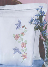 Jack Dempsey Needle Art Birds Lace Edge Pillowcase - £15.65 GBP