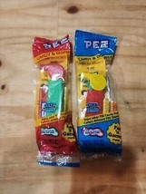 Pez Dispenser Lot 2 Red &amp; Yellow Whistle Green Stem New in Baggie - £9.43 GBP