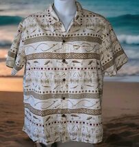 VTG Woolrich Shirt Mens XL White Button Up All Over Print Fishing - $18.80