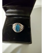 Women&#39;s  Turquoise  Silver Eagle Ring Navajo Size 7 - $1,114.99 MXN