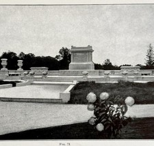 Grave Tombstone Architecture Example 1899 Victorian Art Drawing &amp; Design... - $24.99