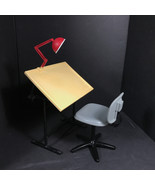 Drafting Artist Table Red Lamp Swivel Desk Chair toy American girl doll ... - £55.79 GBP