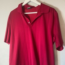 Nike Golf Shirt Mens Large Red Tiger Woods Collection Drifit Perfomance Polo - £9.37 GBP