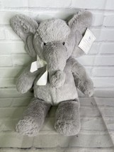 Pottery Barn Kids Elephant Gray Plush Stuffed Animal Baby Toy Lovey Bow 16in - £34.83 GBP