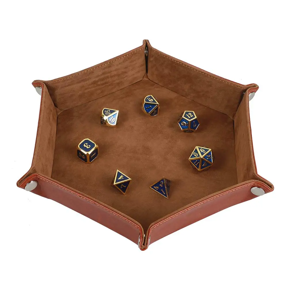 Play Rolling Folding Hexagon Dice Game Storage Tray Holder  Double Sided Thick P - £23.18 GBP