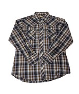 Vintage Wrangler Western Plaid Shirt Pearl Snap Cowboy Dual Pockets Large - £12.05 GBP