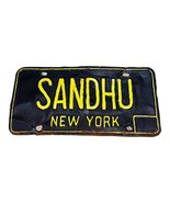 Vintage New York Sandhu Personalized License Plate Collectible Expired T... - £73.51 GBP