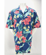 Vintage Paradise Found for LL Bean Blue Hibiscus Aloha Hawaiian Shirt Me... - $87.94 CAD