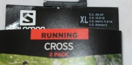 Salomon Running Cross 2 Pack  Extra Large Black Gray Ankle Length image 2