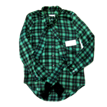 NWT Equipment Essential Tie Neck in Emerald Envy Plaid Silk Button Down Shirt S - £94.43 GBP