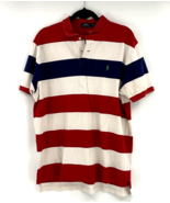 Polo Ralph Lauren XL Striped Shirt Navy Red White Preppy Streetwear Y2K Vintage - $23.71