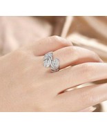 1Ct Round Cut Cubic Zirconia Leaf Bypass Engagement Ring 925 Sterling Si... - £72.33 GBP