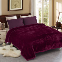 Purple King Solid Color &amp; Rose Printed Blanket 2 Reversible Winter Blanket - £98.03 GBP