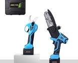Electric Chainsaw And Electric Pruning Shears Set With 2 4Ah (Blue) Batt... - $233.92