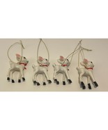 Target Wondershop White Mini Retro Deer Set of 4 Christmas Tree Ornaments - £19.86 GBP
