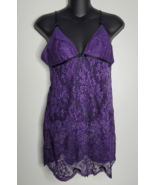 Victorias Secret Women Medium Sheer Purple Floral Lace Babydoll Lingerie... - £15.97 GBP