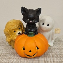 Teenie Halloweenies Pumpkin Halloween Figurine Ruth Morehead Inc Cat Dog Ghost! - $19.34