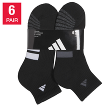 adidas Men's Quarter Socks 6 Pair Pack Climacool Cushioned Athletic Blac... - $19.99