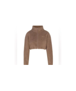 NEW SKIMS Womens Teddy High Pile Fleece Crop Full Zip Jacket Size L Tige... - £60.13 GBP