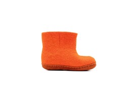Handmade Felt Indoor Boots for Kids - Orange Color - Warm Boots for Todd... - $49.30