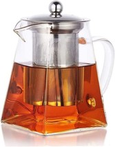Glass Small Teapot w Infuser 550 ml Borosilicate Tea Pot w Strainer NEW - $18.79