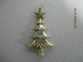 Gold Colored Festive Small Christmas Tree Ornament - £1.55 GBP