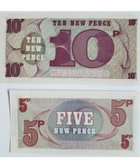 Lot of 2 British Armed Forces 6th Series Five &amp; Ten Pence Special Vouche... - $1.95
