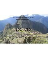 Gift certificate for our peruvian store, 100.- USD - £79.75 GBP