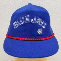 Vintage Toronto Blue Jays Wool Hat Red Rope Universal Industries MLB Strapback - £64.13 GBP