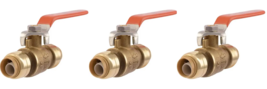 Push-fit Ball Valve 1/2&#39;&#39; X 1/2&#39;&#39; 200-PSI Lead-Free Brass Sharkbite UR22... - $49.49
