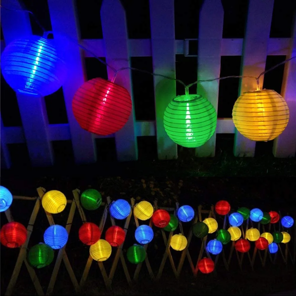 20/30 LEDs Solar Lantern String Lights With Remote Waterproof Outdoor Garden Lan - £119.07 GBP