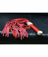 Classic Red Leather Flogger (24 Tails) - 26&quot; (67 cm) - $1,320.84 MXN