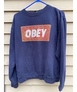 OBEY® Lightweight Navy Blue Sweatshirt MEDIUM Mens or Womens - £15.64 GBP