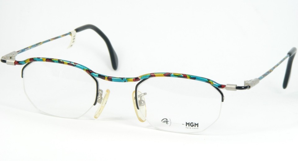 Vintage MGM BN2 F44 MULTICOLOR EYEGLASSES UNIQUE GLASSES 45-20-150mm Ger... - $86.36