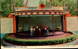 Vintage Postcard  1954 -St. Louis Zoo Chimpanzee Stage bk38 - £7.12 GBP