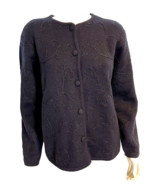 Talbots Women&#39;s Wool Cardigan Sweater Navy Size L - $26.05 CAD