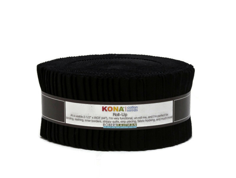 Jelly Roll Kaufman Kona Cotton Solids Black 2.5&quot; Fabric Strip Precuts M5... - $29.97