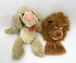 Vintage Ganz Bros. Wrinkles Plush Puppet Dog 7285457 with Lion Puppet - £27.50 GBP