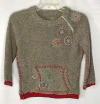 FREE PEOPLE Girls Small Sweater Wool Angora Patchwork Embroidery - £10.80 GBP