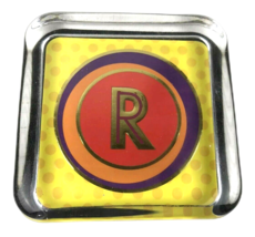 Punch Studio Gold Embossed Initial Letter R Paperweight Thick Glass Monogram &quot;R&quot; - £17.39 GBP