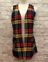 Vintage Junior House Long Line Wool Vest Plaid Juniors 7/8 60/70’s Mod G... - £61.33 GBP