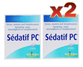 2 PACK Boiron Sedatif PC for anxiety and sleep disorders x40 tablets - $25.99