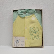 Vintage Les Originals Sleep &#39;n Play Terrycloth Sleeper Lion Yellow 12-18 Lbs - £15.35 GBP