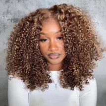 ISEE Wear and Go Glueless Wig Honey Blonde Afro Kinky Curly Lace Front W... - $127.71