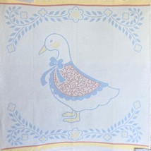 Vintage Biederlack Blanket Country Mother Goose Cotton Bedding Throw 1980s 80s - £24.26 GBP